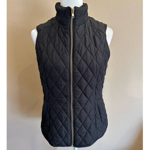 Ann Taylor Factory Black Quilted Vest, Size M